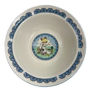 Precious Moments 6.75" Bowl Make A Joyful Noise‎ Girl Goose Ceramic 1992 Enesco